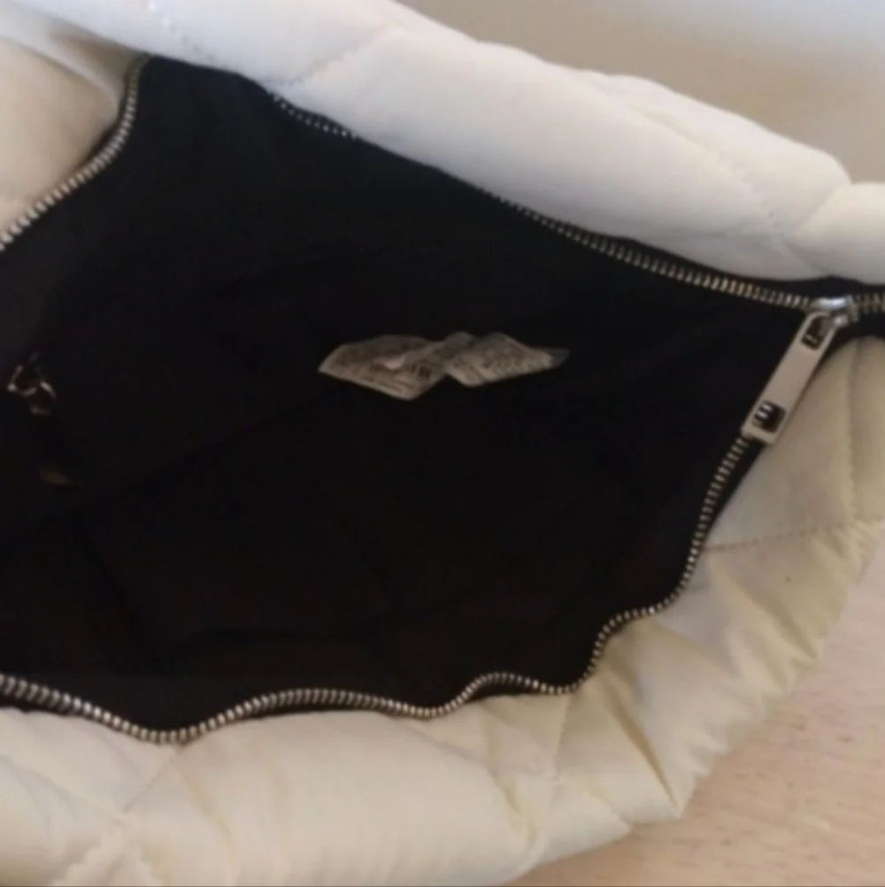 Zara Womens Quilted Plush Zip Pouch Clutch OS
